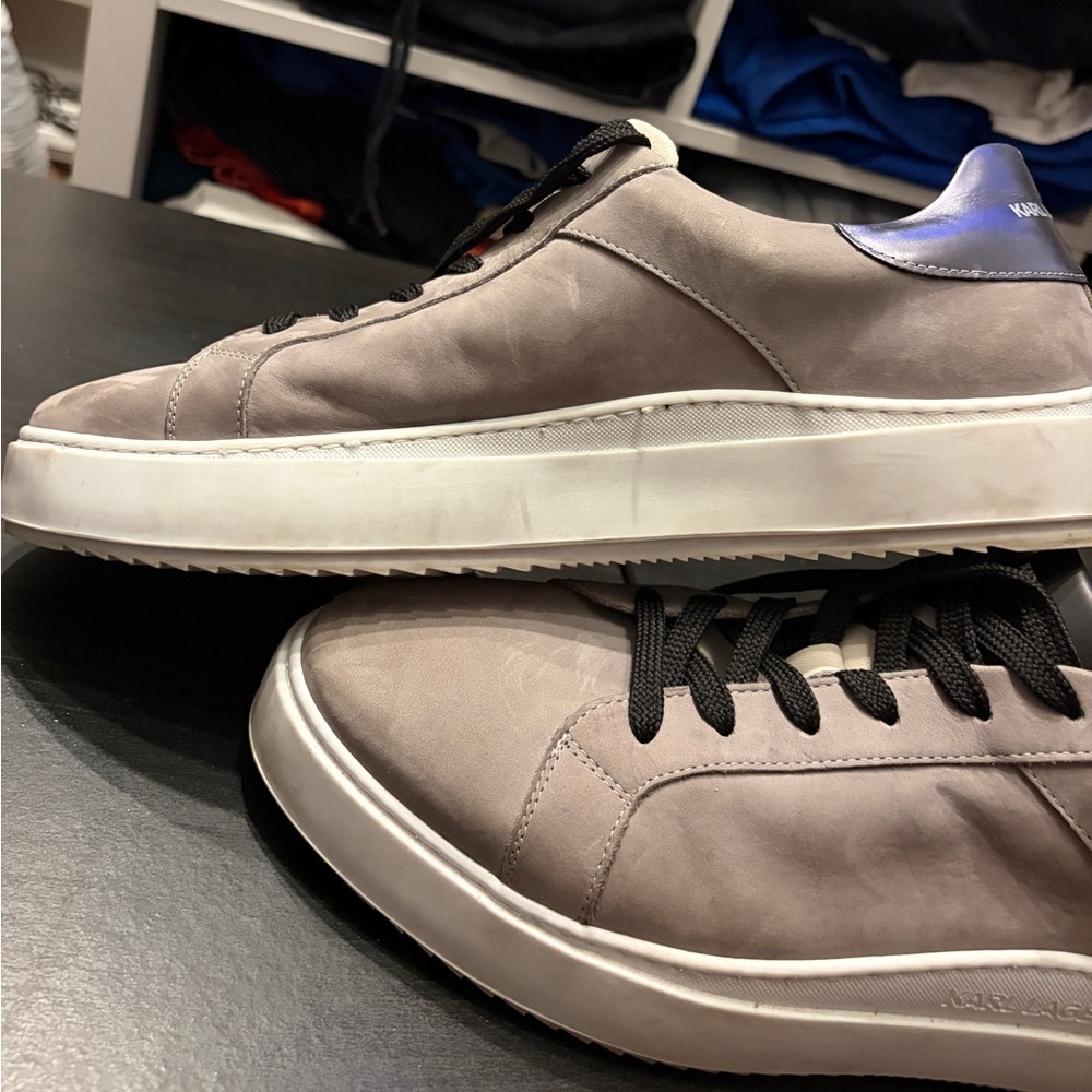 Karl Lagerfeld grey suede leather sneakers / shoes - Picture 5 of 12